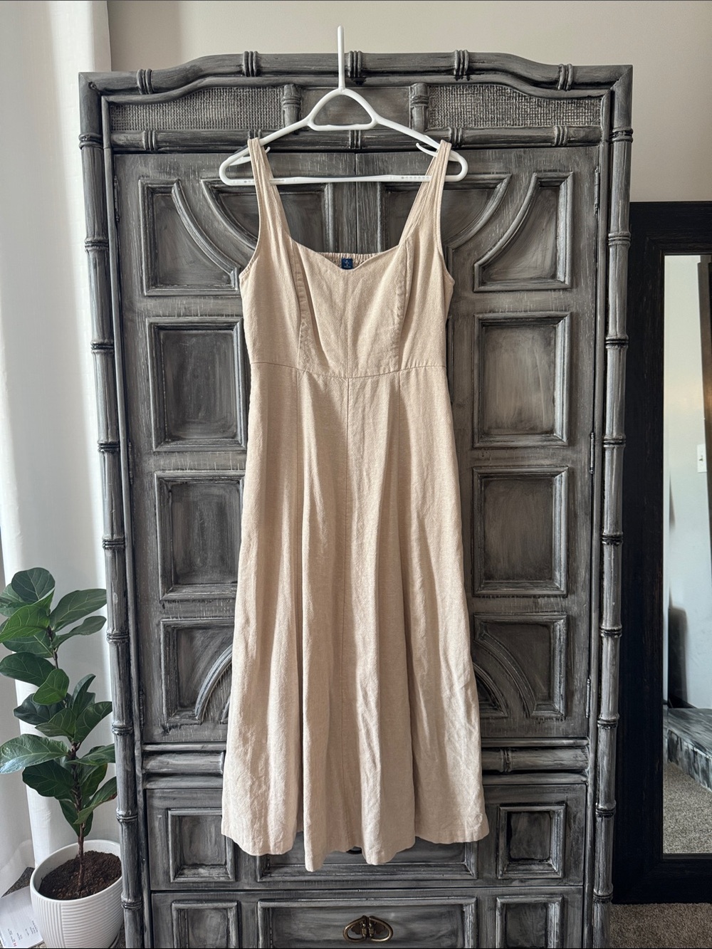 Old Navy Beige Maxi Dress with Tank Straps